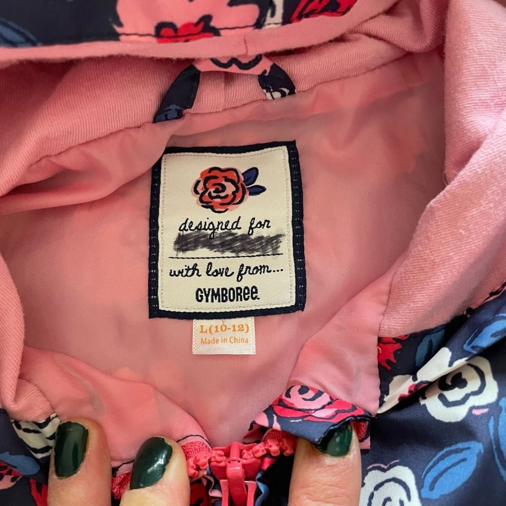 Gymboree Lightweight Floral Hooded Jacket size 10-12 - Picture 5 of 8